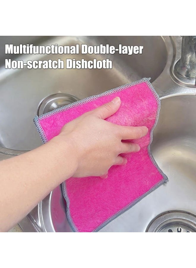 KASTWAVE Non Scratch Wire Dishcloth, 10PCS Double Layer Multipurpose Wire Dishwashing Rag for Wet and Dry, Multifunctional Powerful Cleaning Dish Rags for Cookware, Sinks, Dishes, Stove Tops - Image 5